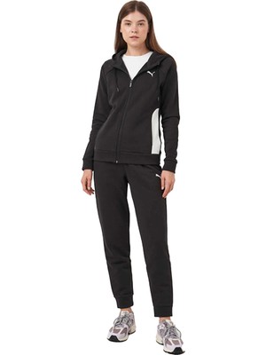 Puma Classic Hooded Tracksuit Fl Kadın Siyah Günlük Stil Eşofman Takımı 68303501