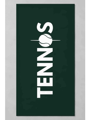 Luvis Store Grand Slam - Tennis Yazılı Spor Havlusu - 50 x 100 cm - Yeşil