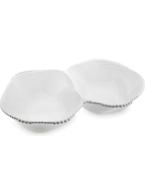 Ozka Concept Maris Melamin 2 Bölmeli Beyaz Servis Kase 32.6X24.6X7.1 cm