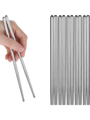Ozka Concept Orret 5 Çift Paslanmaz Çelik Chopsticks – Metal Çin Yeme Çubuğu Seti, Kaymaz Sushi Noodle Ç