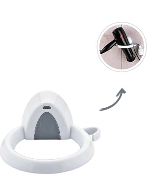 Uravas Store Plastik Saç Kurutucu - Fön Makine Askısı Yapışkanlı - Duvara Monte BX40