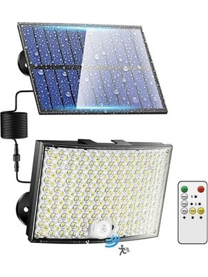 Ozka Concept 268 Led'li Solar Projektör 60W Güneş Enerjili 5 mt Kablo Sensörlü Kumandalı Heroled Dış Mekan Aydın