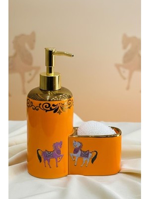 Ozka Concept Porselen Horse Sıvı Sabunluk, Süngerlik Bölmeli 47067