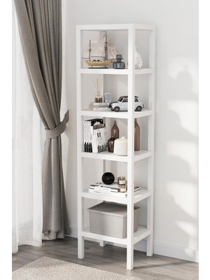 Ozka Concept Mithra Life 6 Katlı Plastik Beyaz Banyo Mutfak Rafı MIT1044