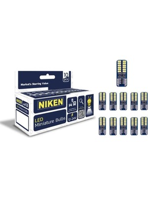 Ozka Concept Niken LED Ampul T10 Canbus Park Ledi Ledli 6500K Beyaz 12V-24V 10'lu Paket