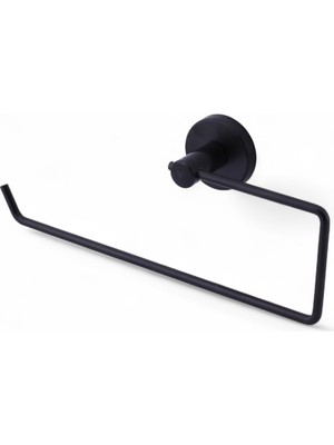 Ozka Concept Kağıt Havluluk Mat Siyah Metal Duvara Monte Vidalı Banyo Tuvalet Mutfak Kağıt Havluluk 25 cm