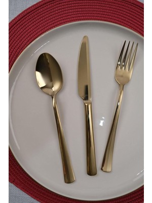Ozka Concept Lugga Nida Gold Tatlı Çatal Kaşık Takımı 6 Kişilik Parça