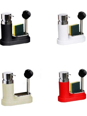Ozka Concept Primanova Polen Sıvı Sabunluk Fırça Mutfak Seti, 20 x 8,5 x 19,5 Cm, Bej