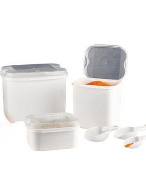 Ozka Concept Masal Saklama Kabı, Beyaz 10 L + 4, 5 L + 1, 6 L