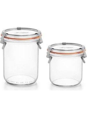 Ozka Concept Klipsli 2'li Cam Kavanoz Seti (1 Adet 580 ml - 1 Adet 425 Ml)