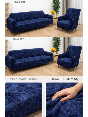 Empressco Yumuşacık Yıkanabilir Tüy Leke Tutmayan Lastikli Kadife Koltuk Örtüsü Koltuk Kılıfı Takımı 4lü"set