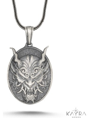 Kayra Gümüş 925 Ayar Gümüş  Oni Maske Kolye