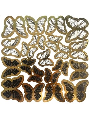 Ozka Concept Siyah Gold Varaklı Pasta Dekor Süs 42 Adet