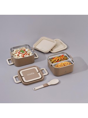 Ozka Concept Aryıldız Bento Lunch Box Yemek Termosu Kare Haki 1400 ml AR262115