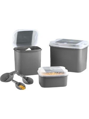 Ozka Concept Masal Saklama Kabı, Gri 10 L + 4, 5 L + 1, 6 L
