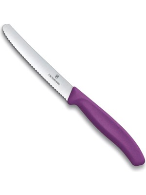Ozka Concept Victorinox Swiss 11CM Tırtıklı Domates Bıçağı, Mor