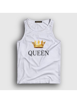 Presmono Unisex Beyaz Queen Kraliçe Atlet