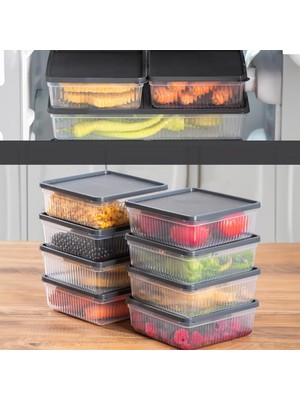 Ozka Concept Porsima 1169 8li Buzdolabı Organizer Mikrodalga Derin Dondurucuya Uygun Buzluk Bakliyat Saklama