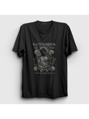 Presmono Unisex Siyah Skeletons Batushka T-Shirt