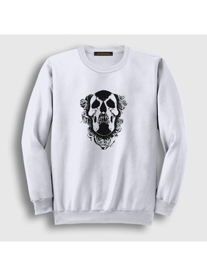 Presmono Unisex Beyaz Skull Deftones Sweatshirt