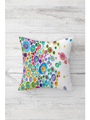 Ozka Concept Pelangi Renkli Geometrik Parçalar Çift Tarafı Baskılı Gizli Fermuarlı Yastık Kırlent Koltuk Yastık