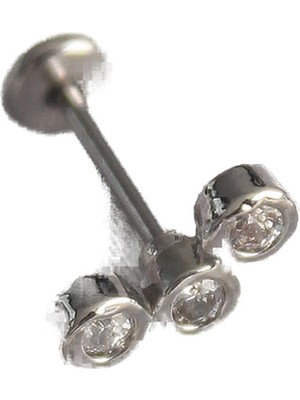 Ozka Concept 316L Çelik Gümüş Renk Zirkon Taşlı Tragus Piercing - TJ-PR1349