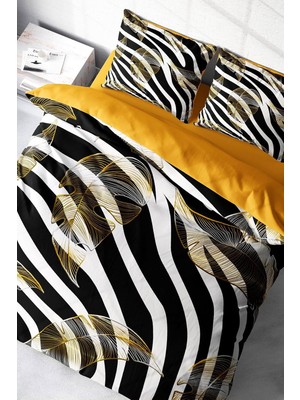 Ozka Concept MONOHOME%100 Pamuk Saten Çift Kişilik Nevresim Takımı Zebra Feather, MONOHOME38601