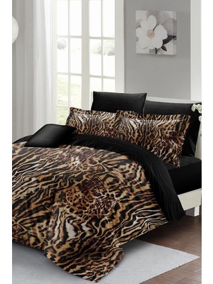 Ozka Concept MONOHOME%100 Pamuk Saten Çift Kişilik Nevresim Takımı Brown Zebra, MONOHOME35167