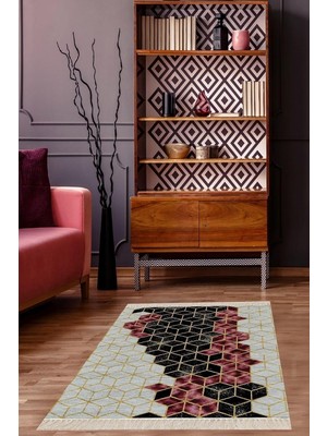 Ozka Concept On The Clouds Bal Peteği Desenli Dijital Baskı Yıkanabilir Salon Halı Yolluk BFOMIX14,