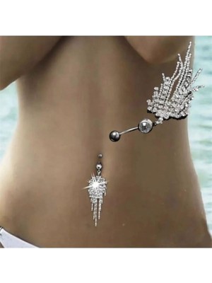 Ozka Concept Çelik Sallantılı Göbek Piercingu, Gümüş, Unisex