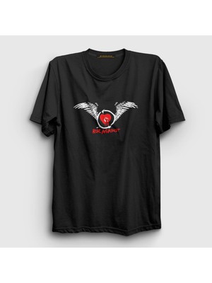 Presmono Unisex Siyah Wings Rise Against T-Shirt