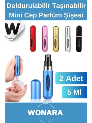 Ozka Concept Deluxe Seri Koku Şişesi Doldurulabilir Portatif Çanta Içi Küçük Cep Parfüm Şişesi 5 ml 10 Adet