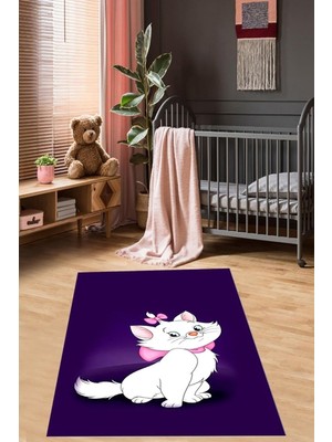 Ozka Concept Pelangi Kedili Halı Desenli Renkli Dijital Baskı Yıkanabilir Kaymaz Taban Bebek Çocuk Odası