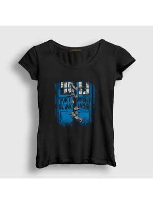 Presmono Kadın Siyah Blink The Walking Dead T-Shirt