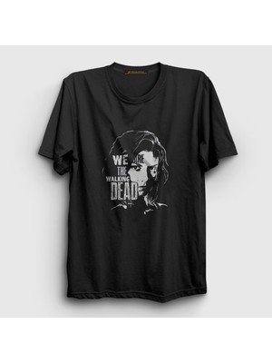 Presmono Unisex Siyah Meggie The Walking Dead T-Shirt