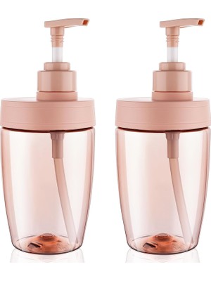 Ozka Concept Geniş Ağızlı Plastik Pompa Şişe Dispenseri 16OZ 2'li Paket Seyahat Şampuanı Saç Kremi Şişeleri T
