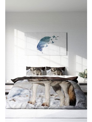Ozka Concept Monohome Çift Kişilik Pamuk Saten Nevresim Takımı Snowwolf, MONOHOME64761