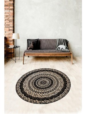 Ozka Concept On The Clouds Jüt Hasır Kilim Görünümlü Dijital Baskılı Kaymaz Taban Yıkanabilir Salon Halıs