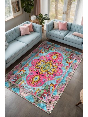 Ozka Concept Podmir Şönil Kaymaz Pamuk Tabanlı Yıkanabilir Antibakteriyel Salon Halısı 100X200