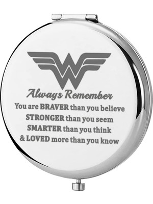 Ozka Concept Keychin Süper Kahraman Wonder Cep Aynası Diana Hayranları Hediye You Are Braver Stronger Smarter Th