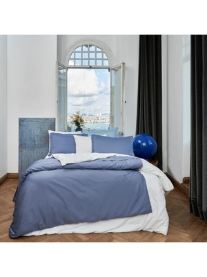 Ozka Concept Linens Mix&match Pamuk Tek Kişilik Saten Nevresim Kılıfı Indigo