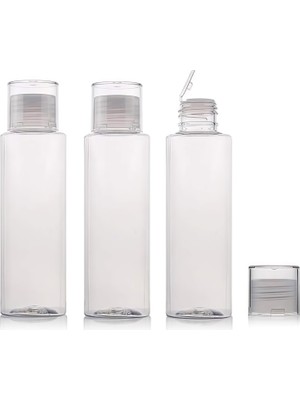 Ozka Concept 6 Adet 100 ml Boş Doldurulabilir Şeffaf Plastik Şişe Vial Kavanoz Kozmetik Konteyner Seyahat Ambala