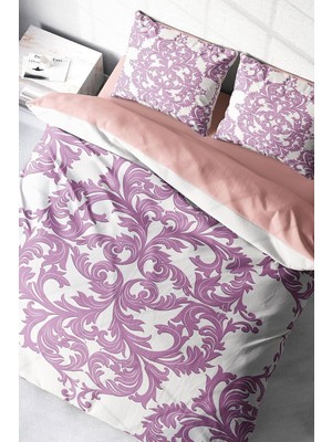 Ozka Concept MONOHOME%100 Pamuk Saten Çift Kişilik Nevresim Takımı Pink Damask, MONOHOME38021