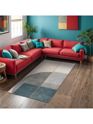 Ozka Concept Lavin Kadife Kaymaz Pamuk Tabanlı Yıkanabilir Antibakteriyel Salon Halısı 100X150