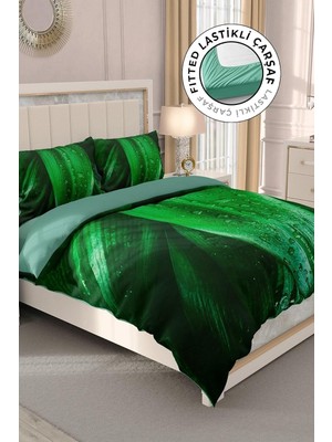 Ozka Concept MONOHOME%100 Pamuk Saten Çift Kişilik Nevresim Takımı Drop Leaf, MONOHOME32944