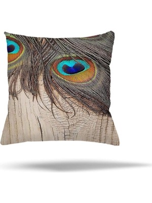 Ozka Concept Pelangi Geometrik Batik Desen Gizli Fermuarlı Yastık Kılıfı, Kahverengi 45 x 45