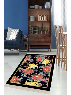 Ozka Concept On The Clouds Çiçek Desenli Dijital Baskı Yıkanabilir Kaymaz Taban Salon Halısı Yolluk Ty