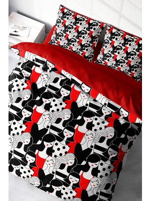 Ozka Concept MONOHOME%100 Pamuk Saten Çift Kişilik Nevresim Takımı Womans Pattern, MONOHOME38649