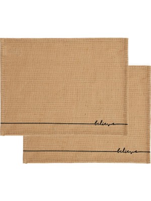 Ozka Concept Textile 2'li Believe Jüt Amerikan Servis 45 x 35 cm