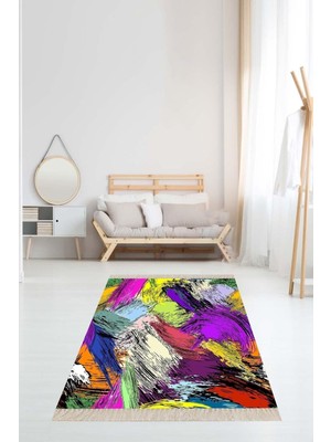 Ozka Concept On The Clouds Renk Paleti Desenli Dijital Baskı Yıkanabilir Kaymaz Taban Tutmaz Salon H
